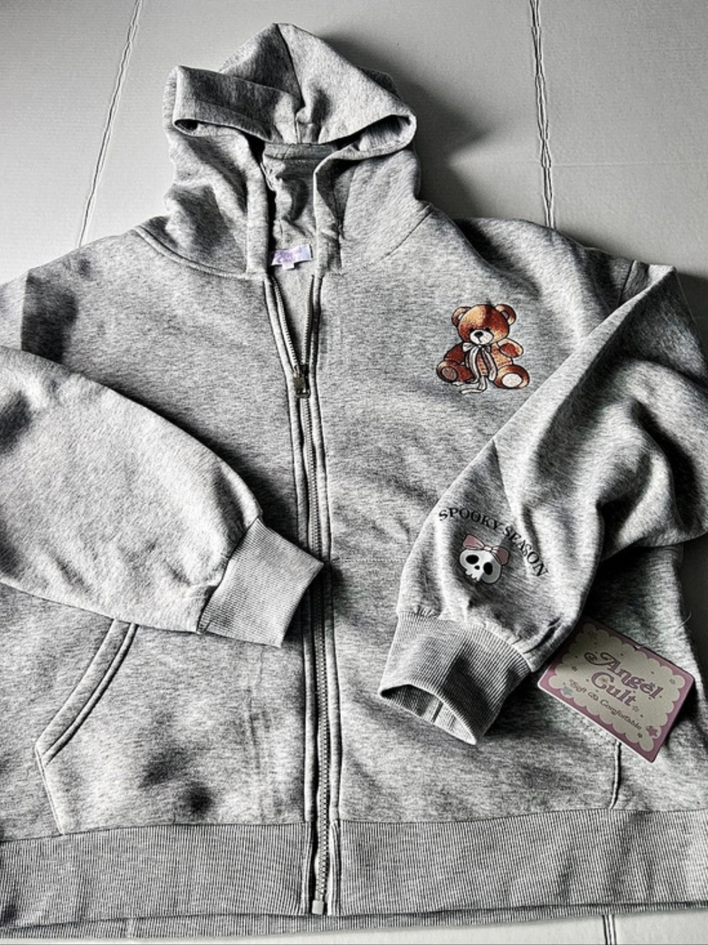 Angel Cult  Graphic Zip Hoodie